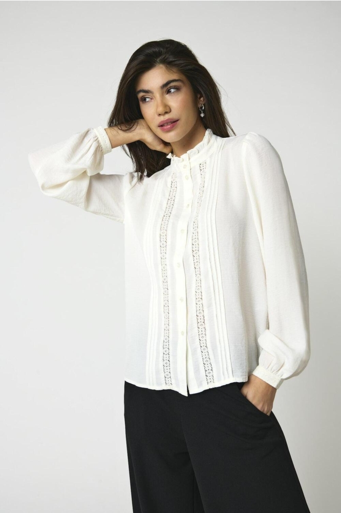 JDYELLIS L/S LACE SHIRT WVN 15251994 CLOUD DANCER